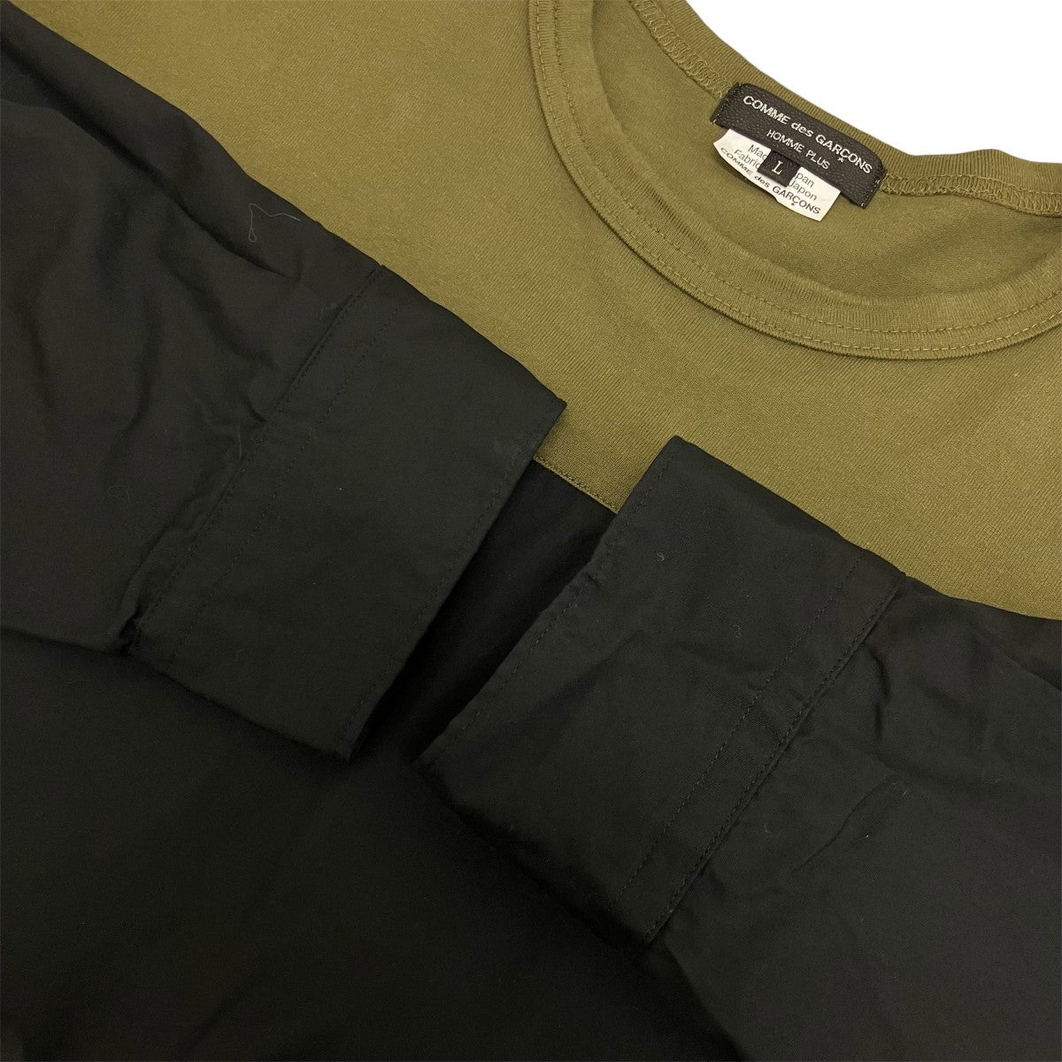 COMME des GARCONS HOMME PLUS 25AW切り替えクルーネック 長袖ドッキングシャツPP-B020 AD2025 古着・中古-7枚目のアイテム画像
