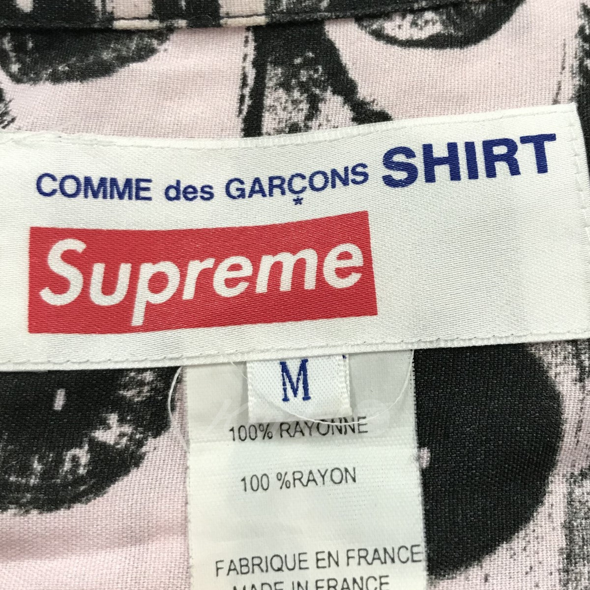 SUPREME×COMME des GARCONS SHIRT 17SS「Eyes Rayon Shirt」アイズレーヨン半袖シャツ ピンク サイズ M｜【公式】カインドオルオンライン  ブランド古着・中古通販【kindal】