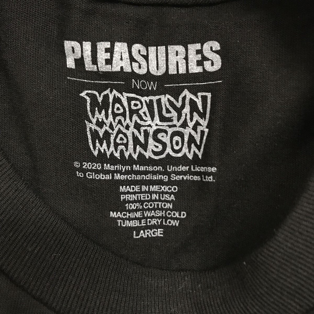 PLEASURES×MARILYN MANSON Suffer T-Shirt プリントTシャツ ブラック