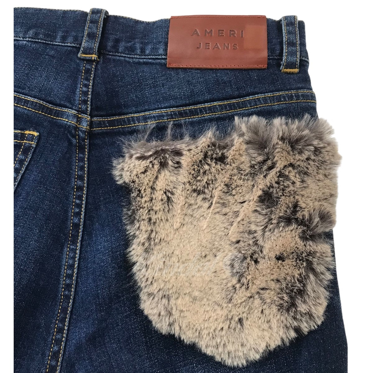 AMERI(アメリ) ミンクファー付デニムパンツ 017280550