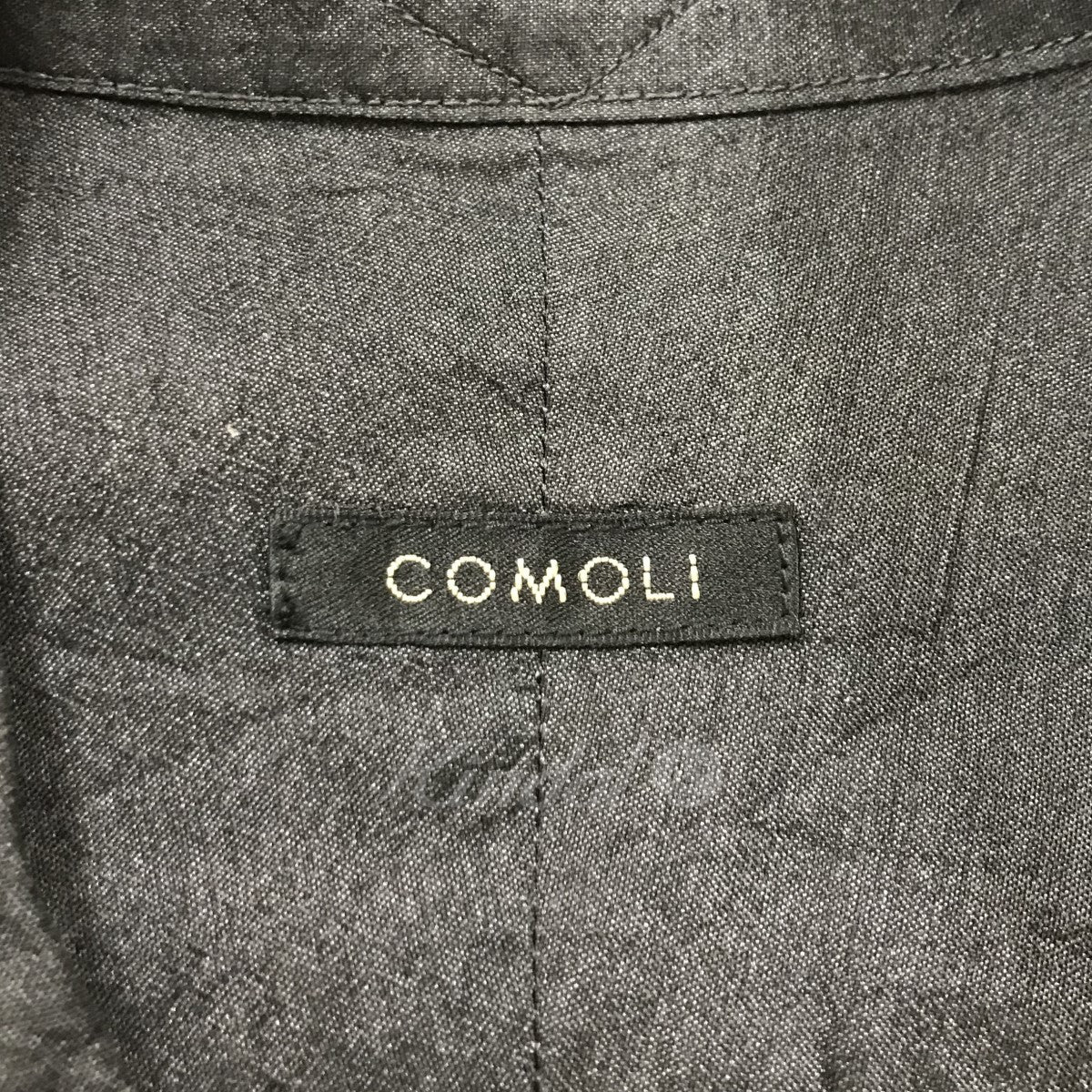 COMOLI(コモリ) 21SS 杢シルク シャツ T01-02021 チャコールブラック 