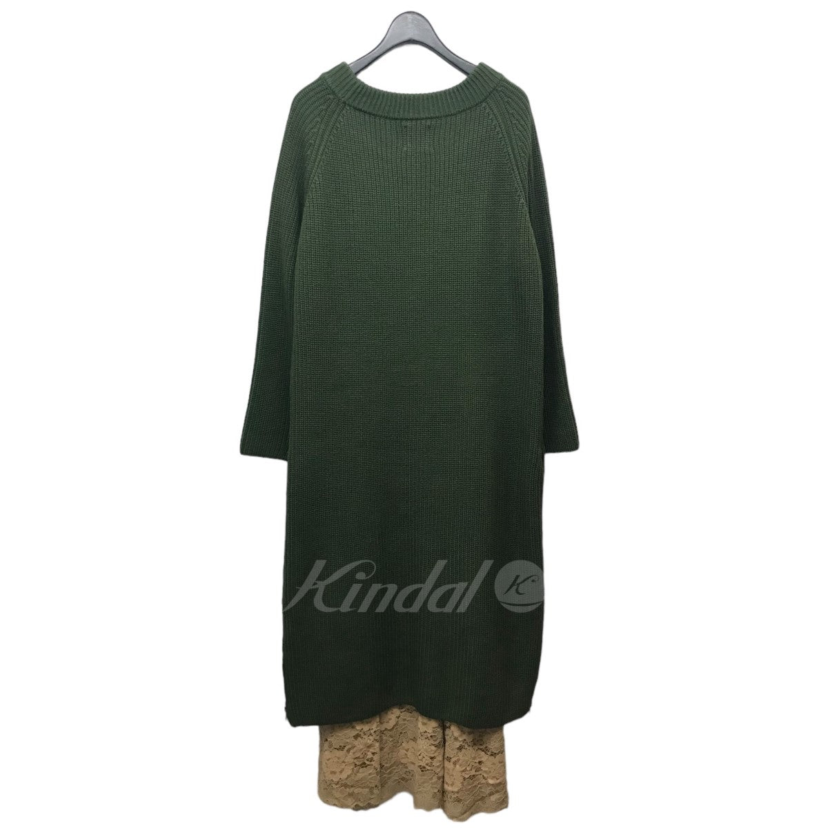 AMERI(アメリ) ｢ZIPPER LACE KNIT DRESS｣ジッパーレースニットワンピース 0282540560 モスグリーン×ベージュ  サイズ -｜【公式】カインドオルオンライン ブランド古着・中古通販【kindal】