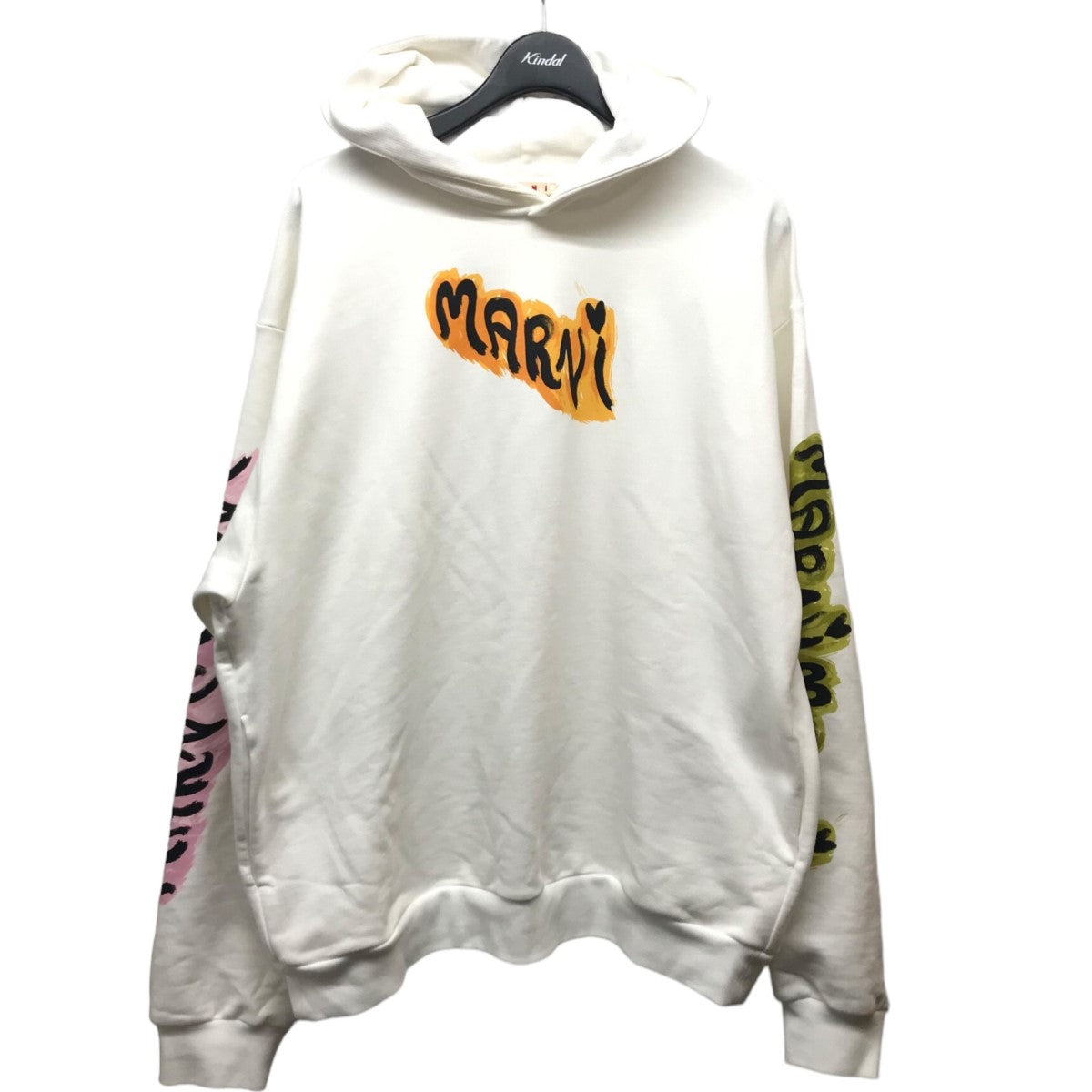 MARNI(マルニ) 23AW「GRAFFIC LOGO LOOPBACK HOODIE」グラフィックロゴパーカー ホワイト サイズ 44｜【公式】カインドオルオンライン  ブランド古着・中古通販【kindal】