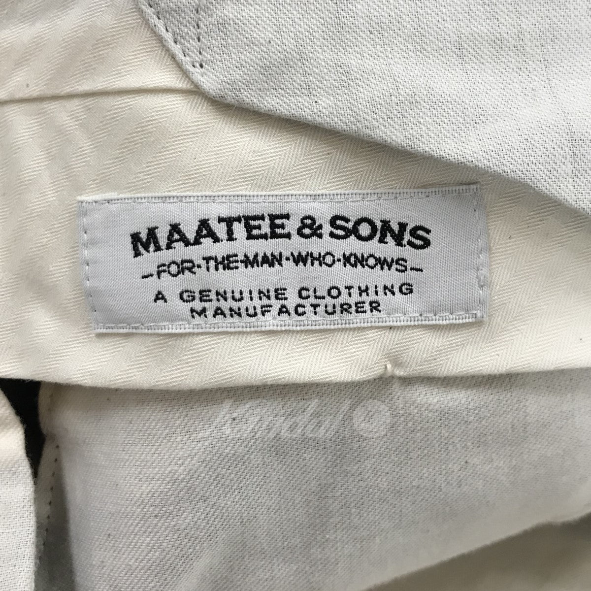 MAATEE＆SONS(マーティーアンドサンズ) 19AW「 SILK COTTON GABA CLASSIC TROUSERS」トラウザーズパンツ