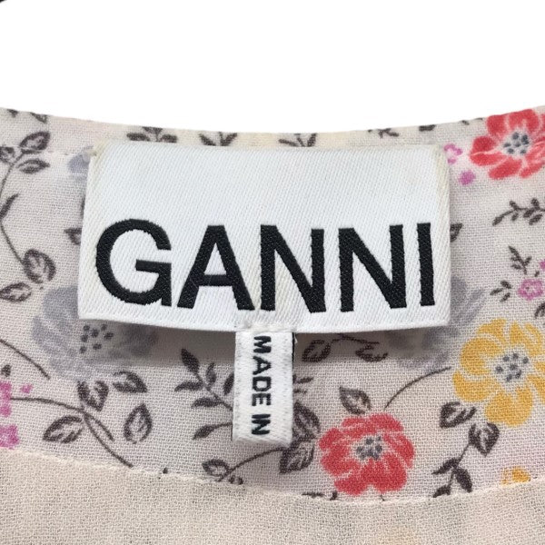 GANNI(ガニー) フローラルプリントロングスリーブラップドレスワンピース