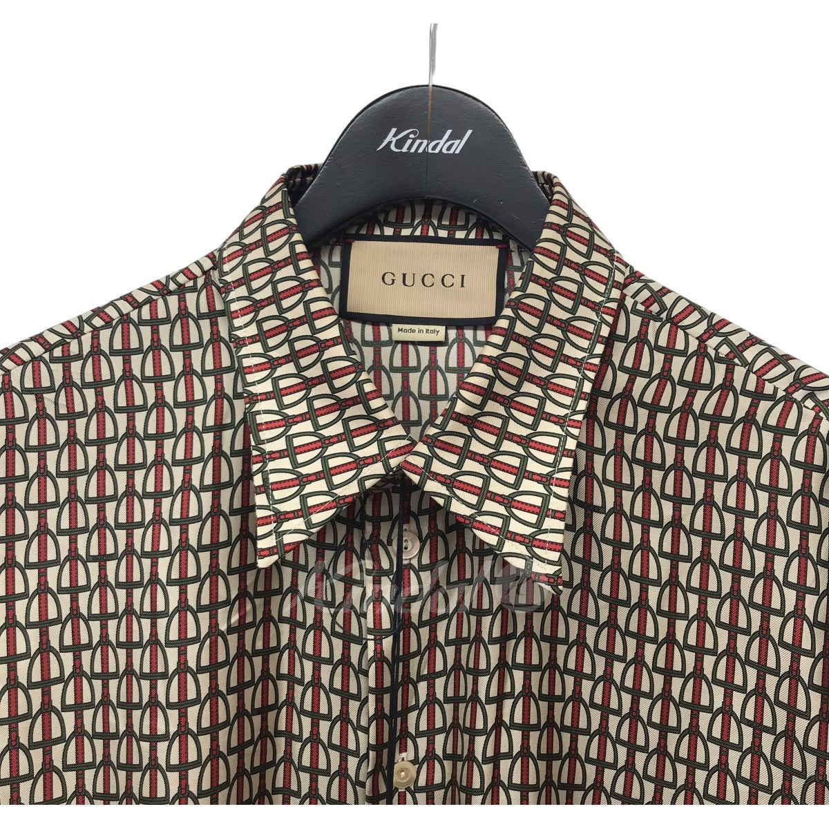 GUCCI(グッチ) 24SS スターラップシルクツイルシャツ 770268 ベージュ 