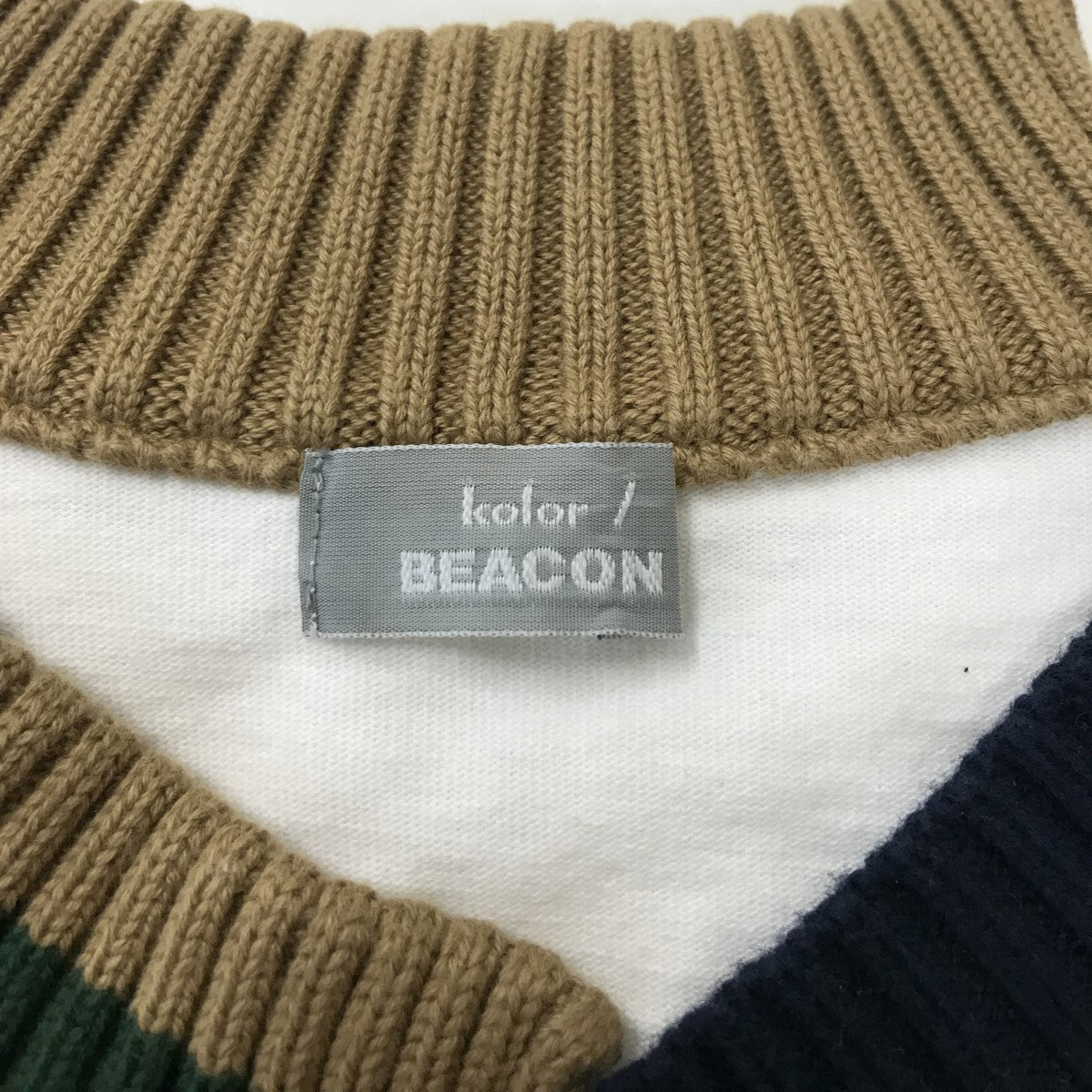 kolor／BEACON(カラービーコン) チルデンニットリブTシャツ21SBM ...