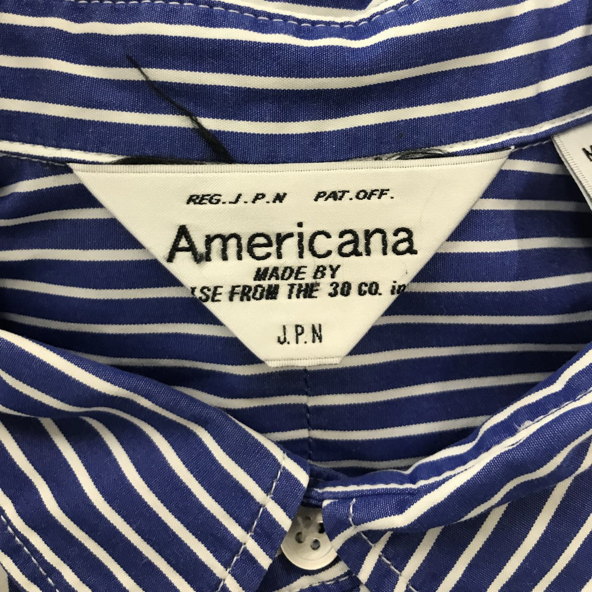 Americana(アメリカーナ) ストライプシャツワンピース ブルー×ホワイト サイズ 14｜【公式】カインドオルオンライン  ブランド古着・中古通販【kindal】