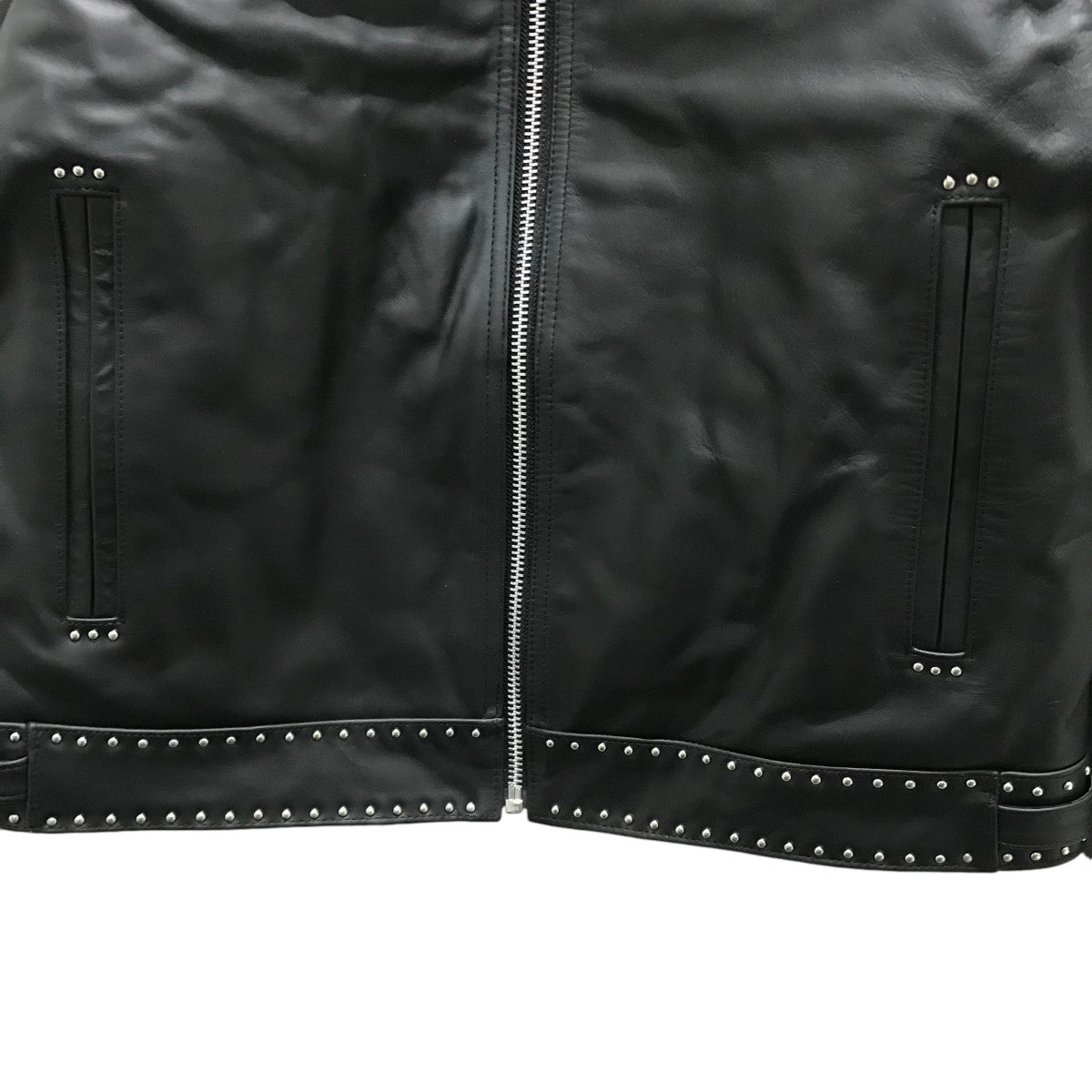 23AWSTUDS SINGLE LEATHER JACKETスタッズシングルレザージャケット232SZNH-JKM07