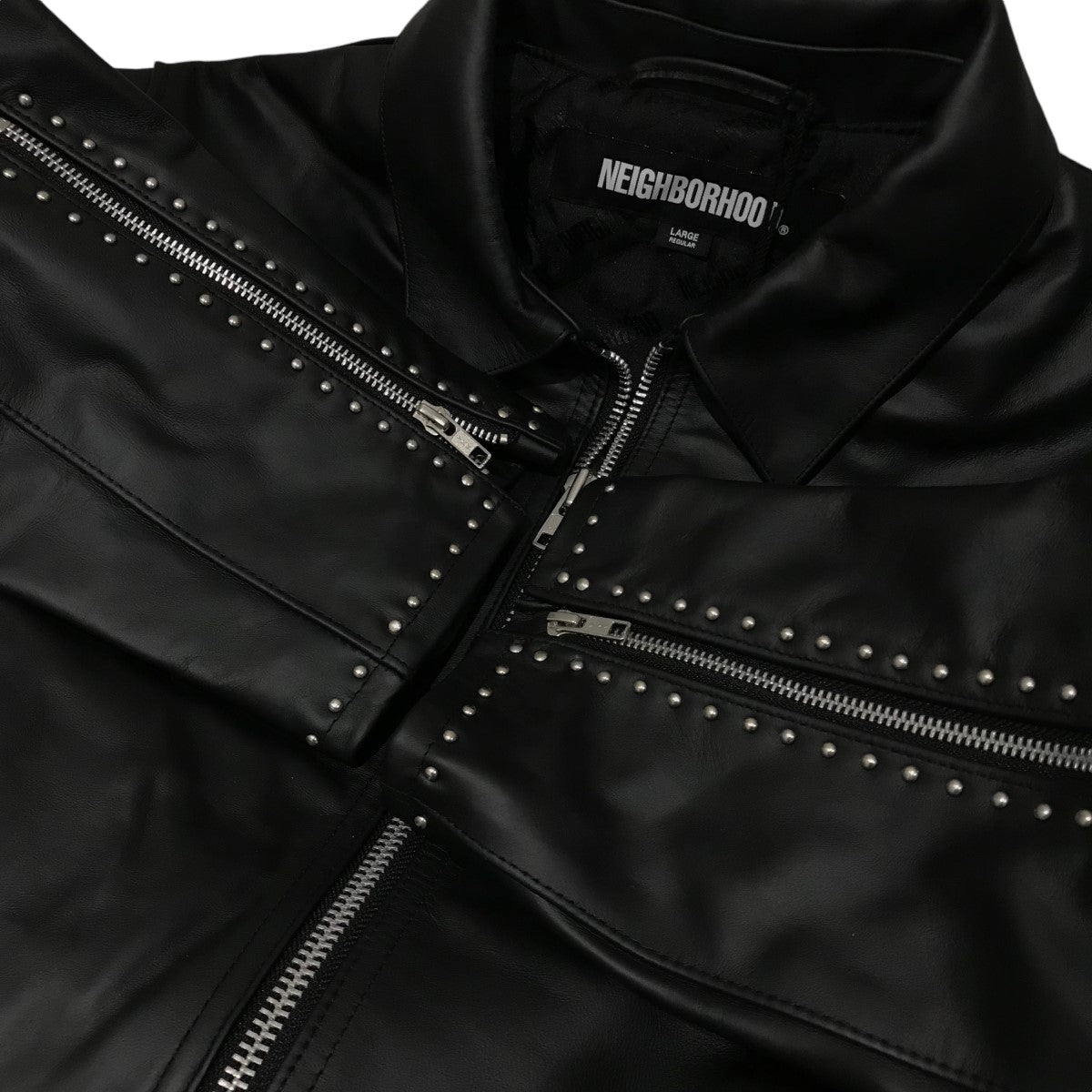 23AWSTUDS SINGLE LEATHER JACKETスタッズシングルレザージャケット232SZNH-JKM07