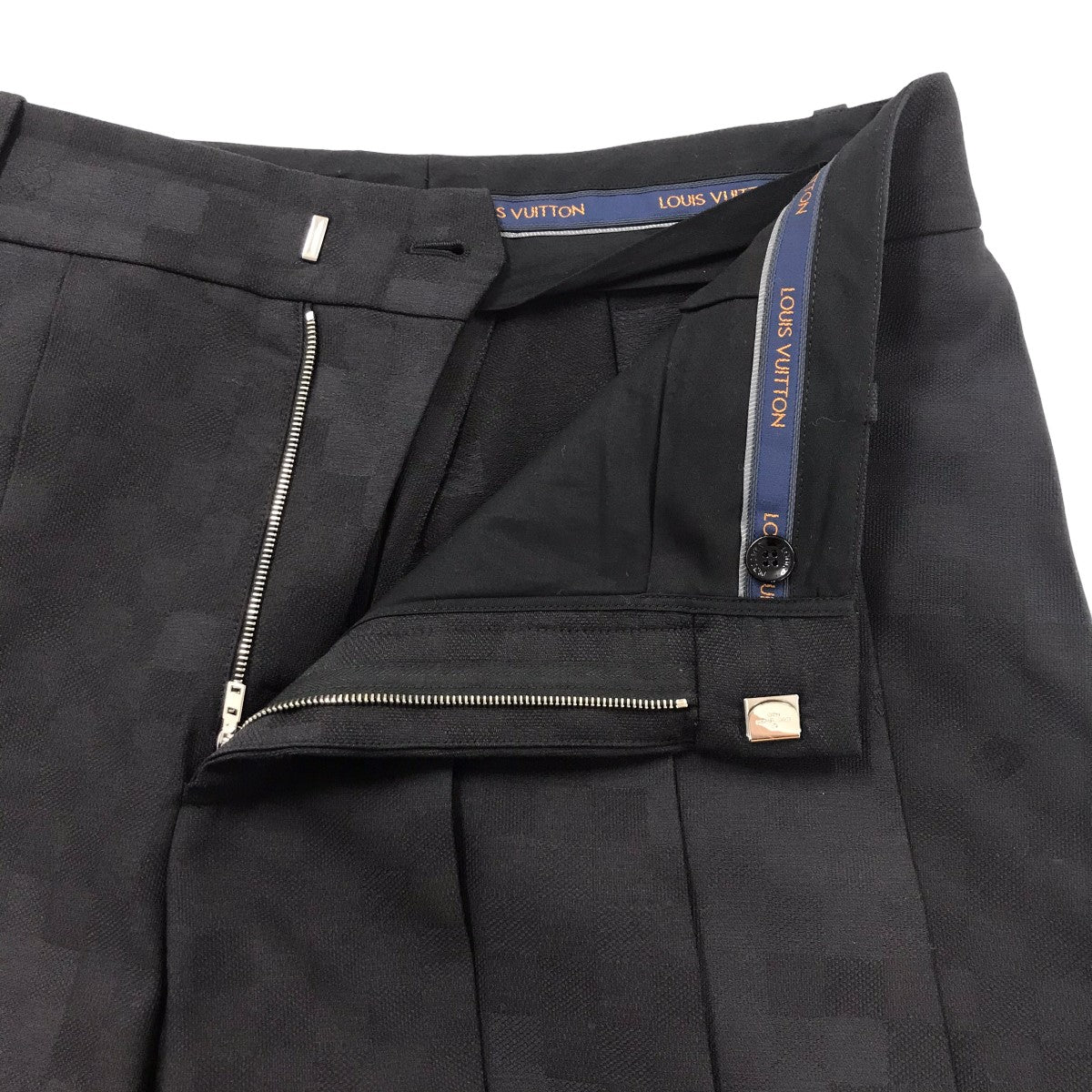 24SS プリーツシルクアンドウールプレンドダミエショーツ