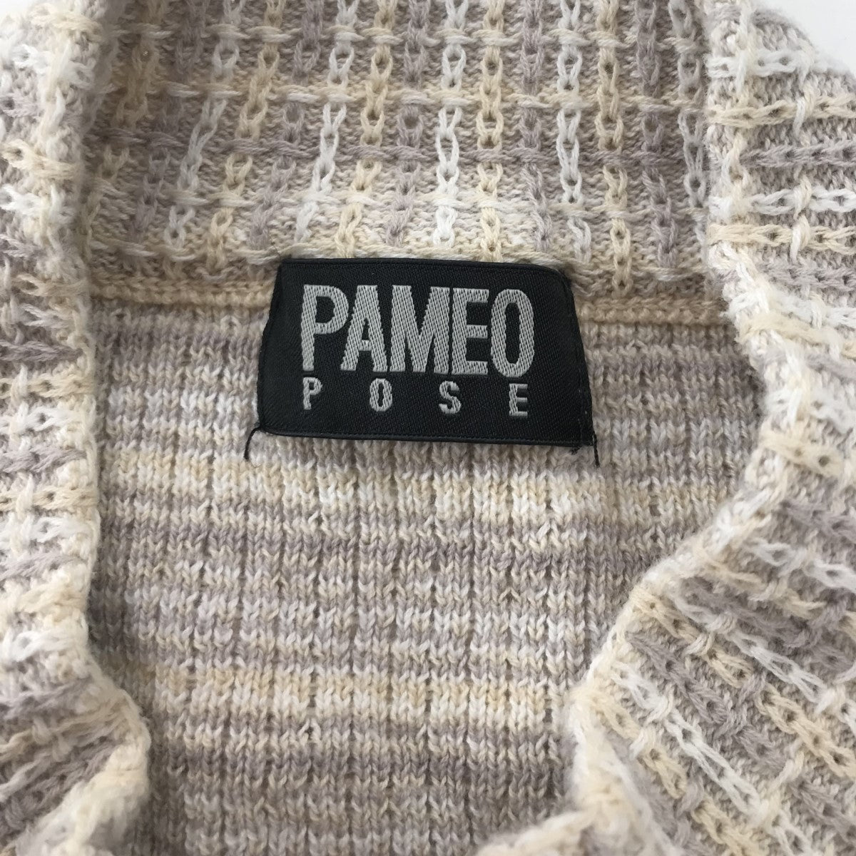 PAMEO POSE(パメオ ポーズ) 「Meifan knit Tops」 ニットトップス 2322226002 2322226002  グレー×ベージュ×ブルー サイズ F｜【公式】カインドオルオンライン ブランド古着・中古通販【kindal】
