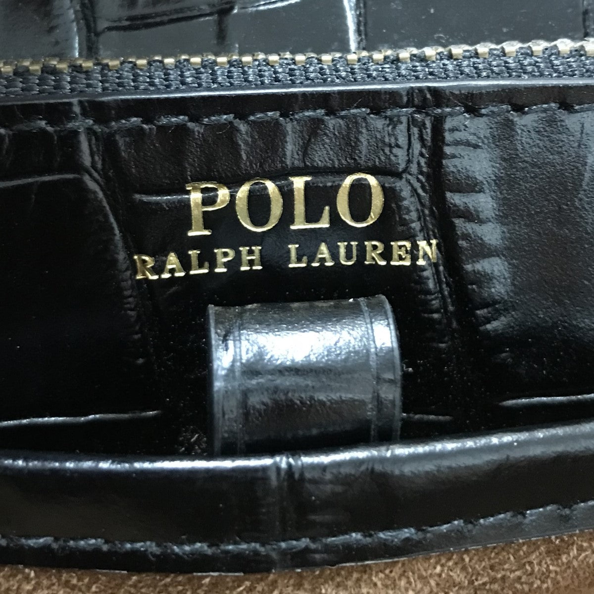 POLO RALPH LAUREN(ポロラルフローレン) クロコダイルスキンプリントエンボス加工ベルポートトートバッグ