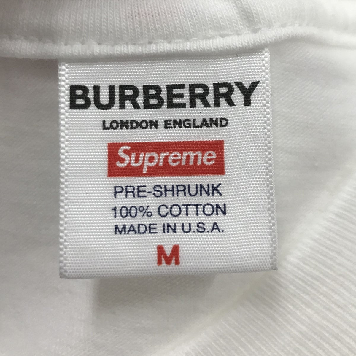 和*様 BURBERRY ロゴ Tシャツ ホワイト　S Supreme×BURBERRY 22SS【Box Logo Tee】BOXロゴTシャツ ホワイト