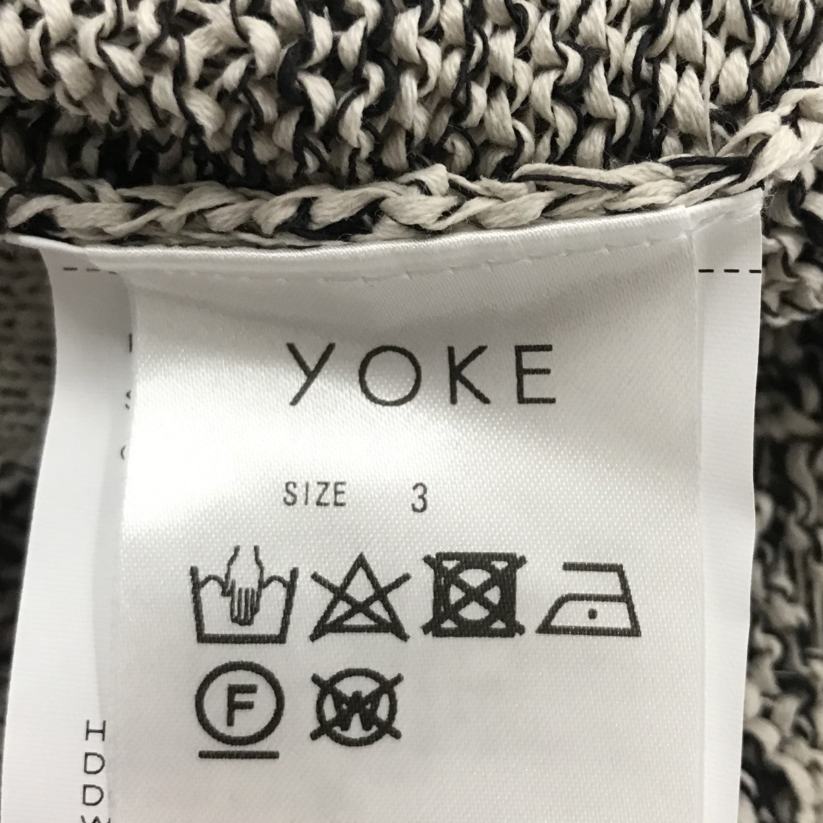 YOKE(ヨーク) 23SS【MESH CARDIGAN】メッシュカーディガンYK23SS0496S YK23SS0496S ホワイト×ブラック  サイズ 3｜【公式】カインドオルオンライン ブランド古着・中古通販【kindal】