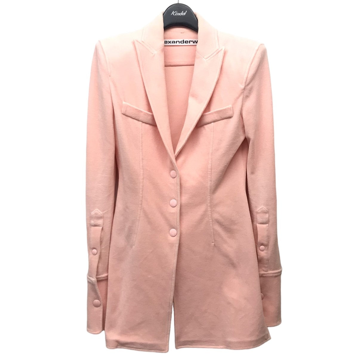 肩パッドピークドラペルスナップボタンジャケット