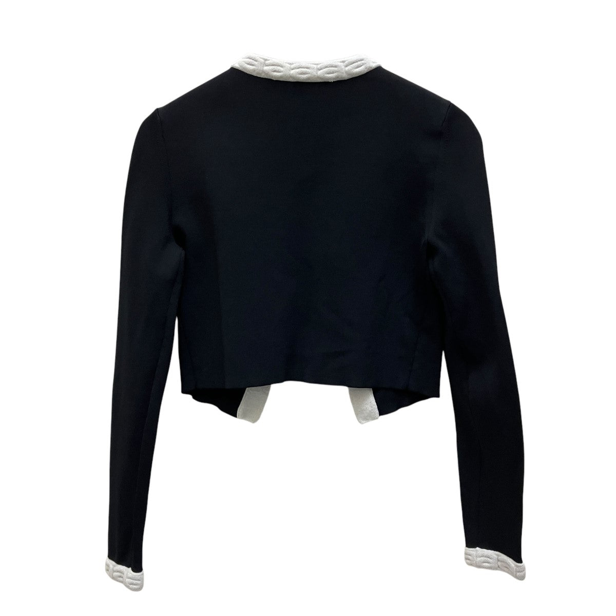 Cropped Chenille-trimmed Stretch-knit Cardiganクロップドニットカーディガン4KC1223013