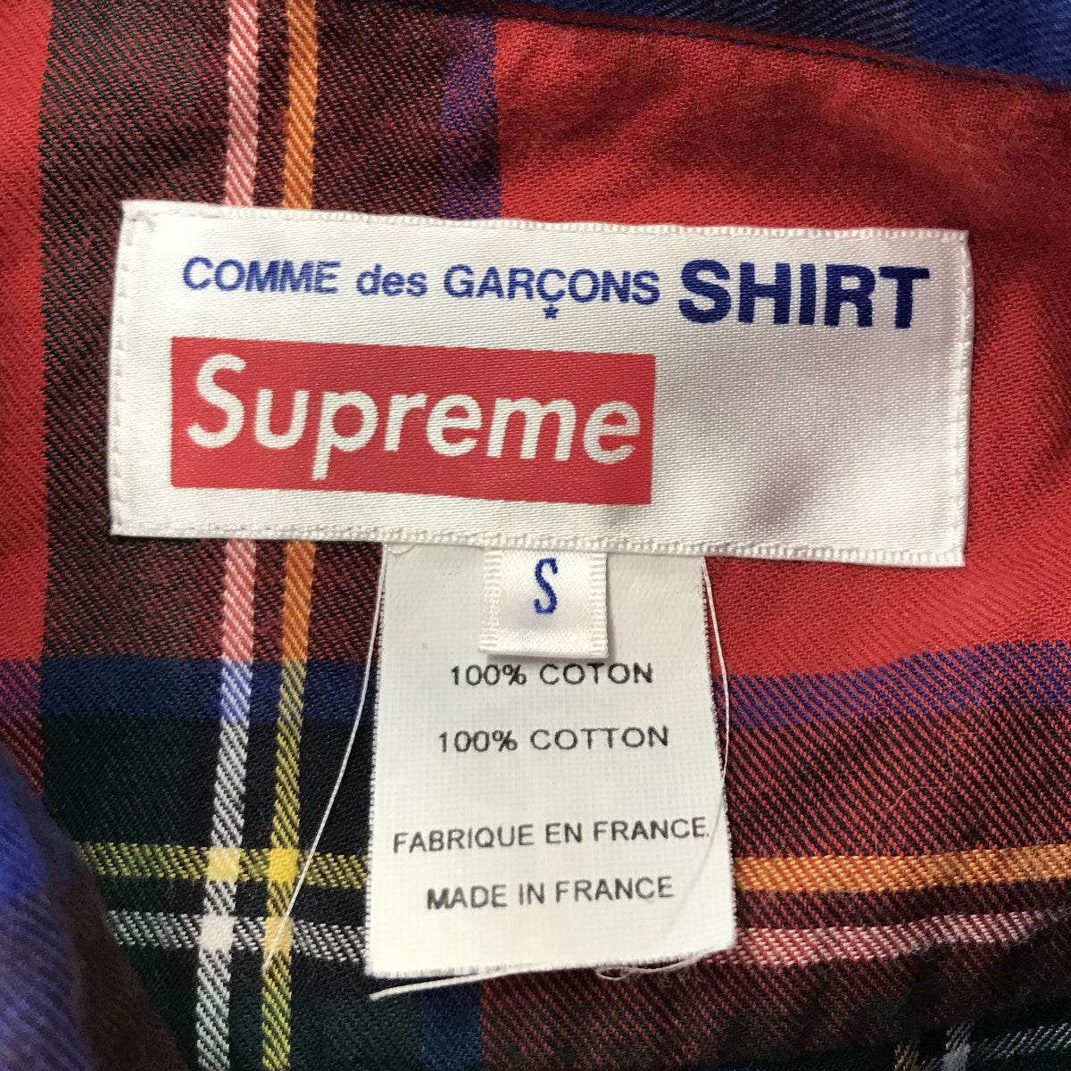 COMME des GARCONS SHIRT×Supreme(コムデギャルソンシャツ×シュプリーム) 15AW「Button-Down  Shirt」タータンチェックボタンダウンシャツ