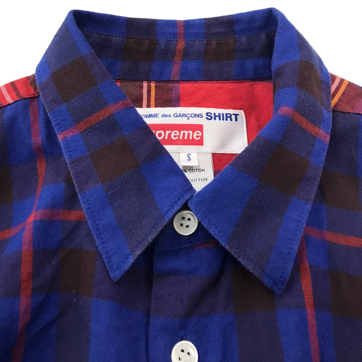 COMME des GARCONS SHIRT×Supreme(コムデギャルソンシャツ×シュプリーム) 15AW「Button-Down  Shirt」タータンチェックボタンダウンシャツ