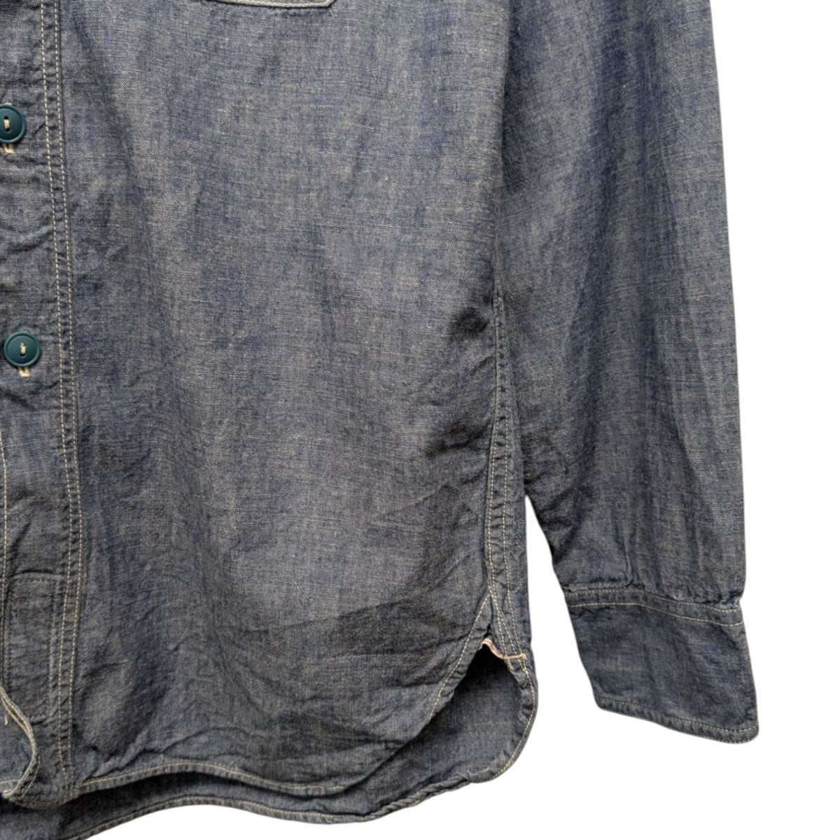 ATLAST ＆ CO(アットラスト) シャンブレーシャツ インディゴ サイズ 14