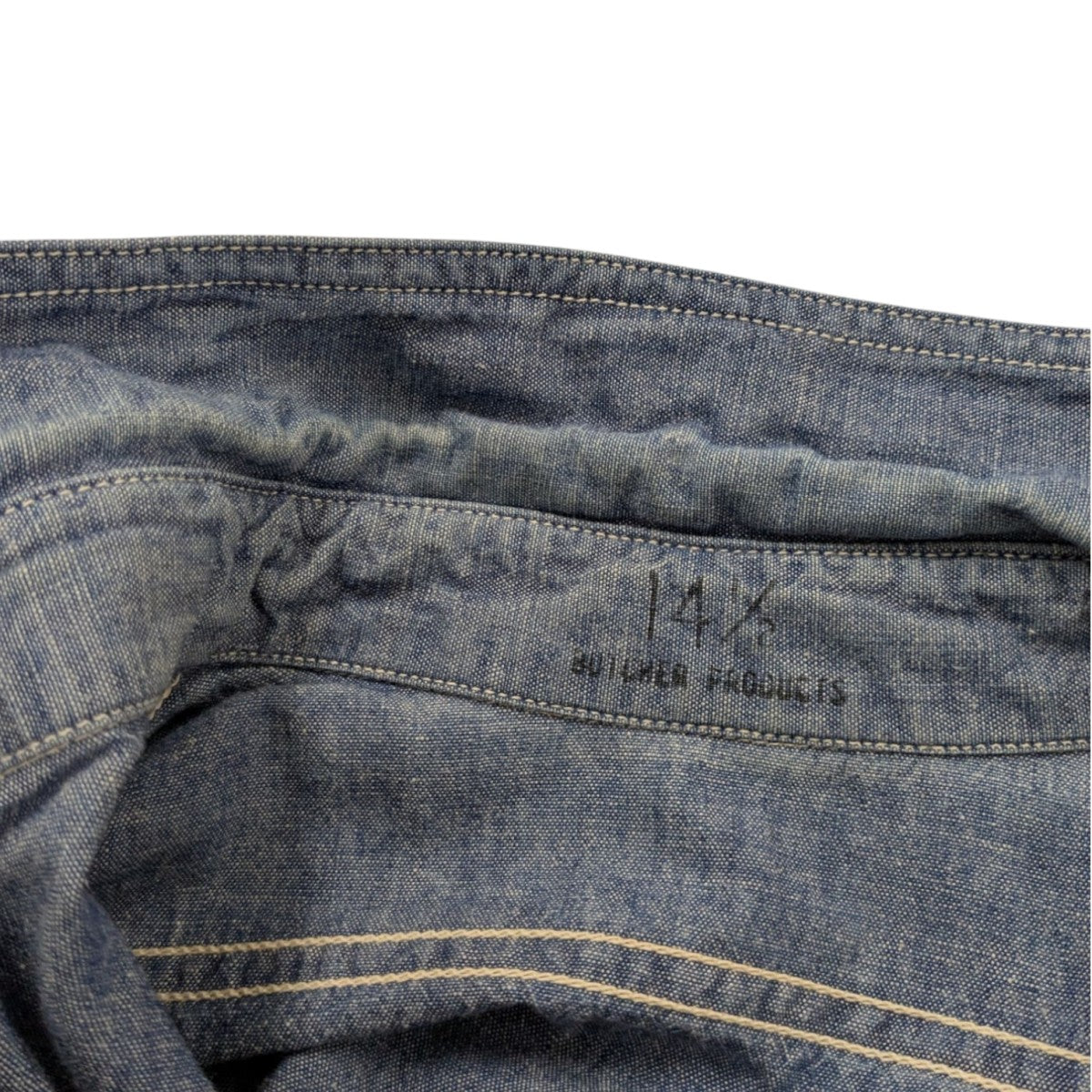 ATLAST ＆ CO(アットラスト) シャンブレーシャツ インディゴ サイズ 14