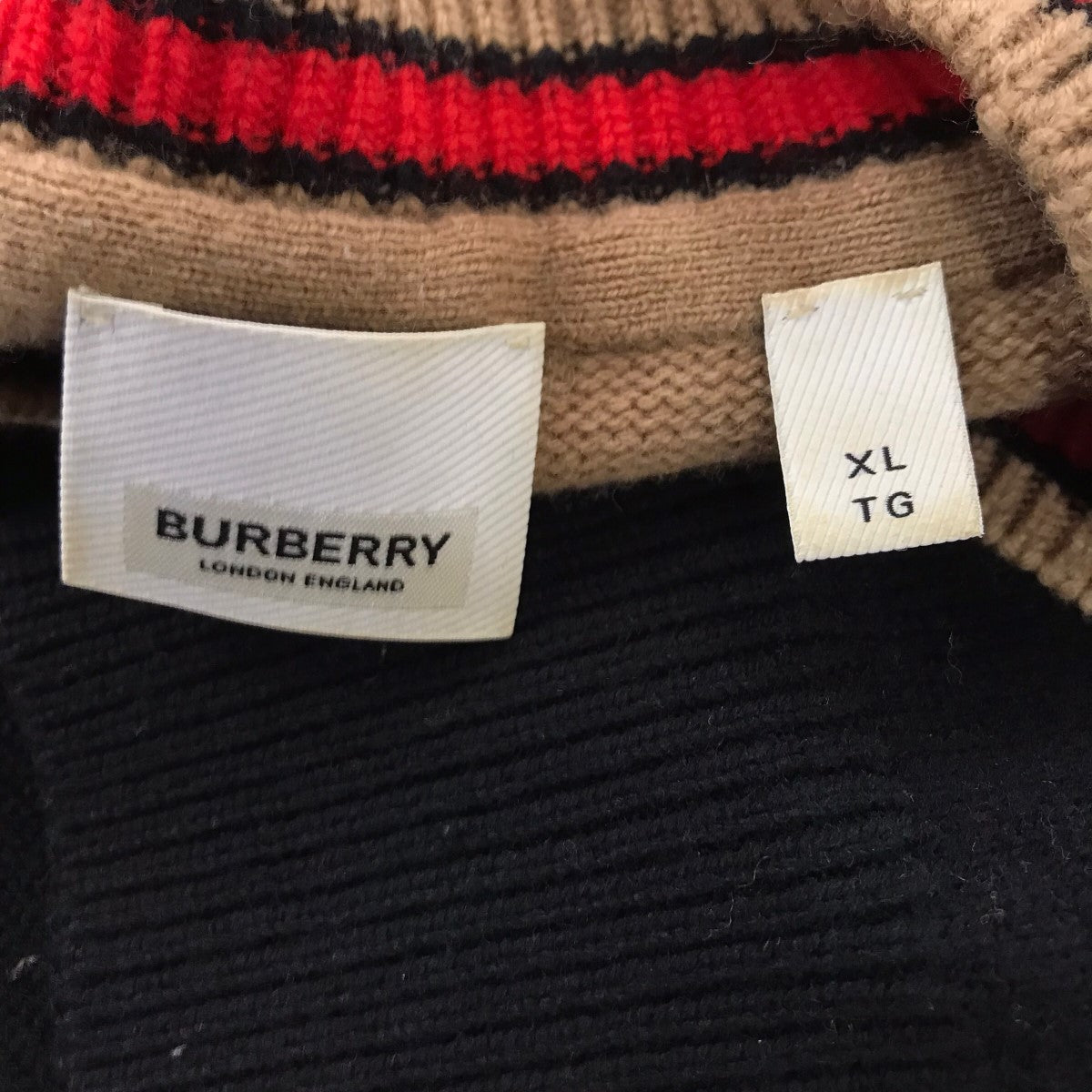 BURBERRY(バーバリー) カシミヤ混ラインニットセーター8035922