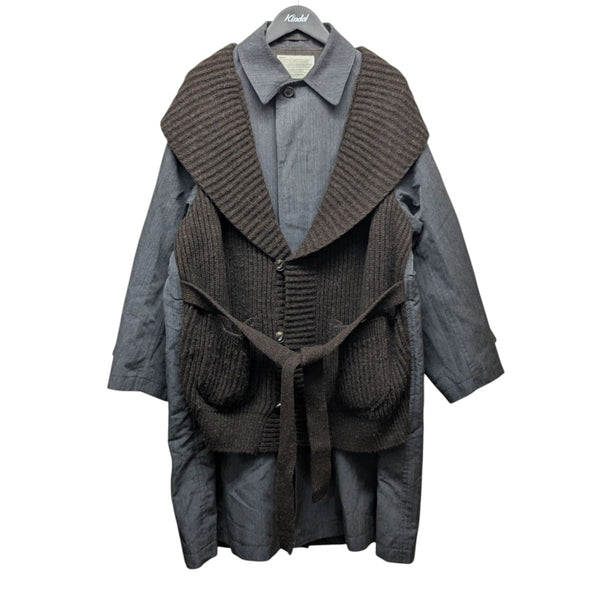 【kolor（カラー）】 22AW T/Wサージコート サイズ1 ステンカラーコート | kolor(カラー) / アウター コート (メンズ)の