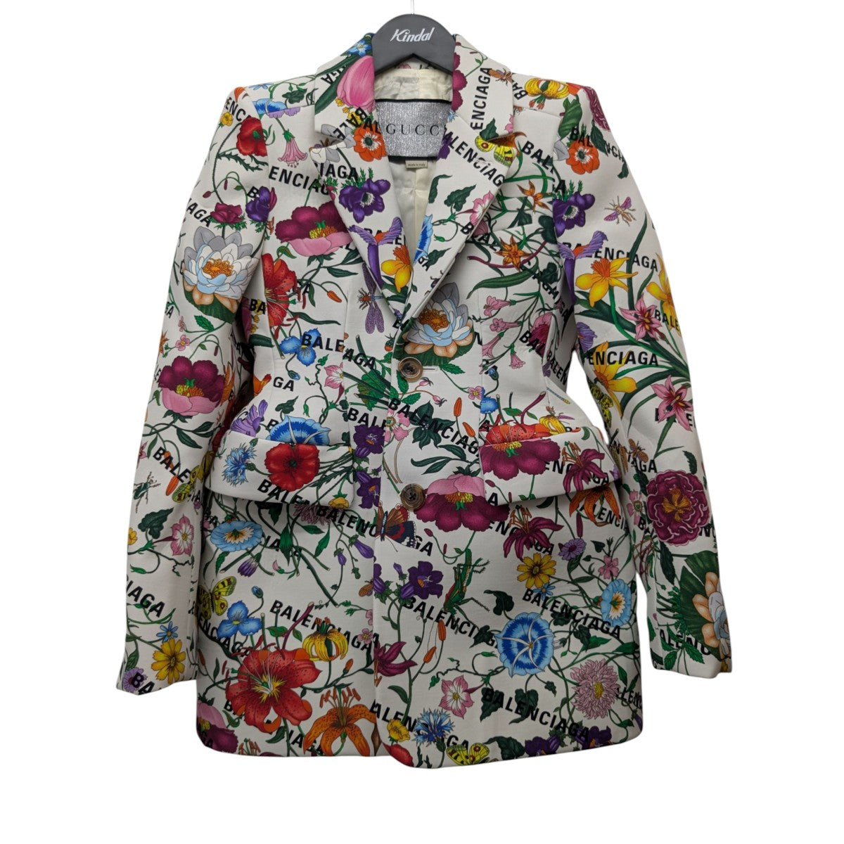 バレンシアガ　GUCCI コラボ　テーラードジャケット Gucci Balenciaga The Hacker Project Jumbo GG Jacket グッチ (GUCCI