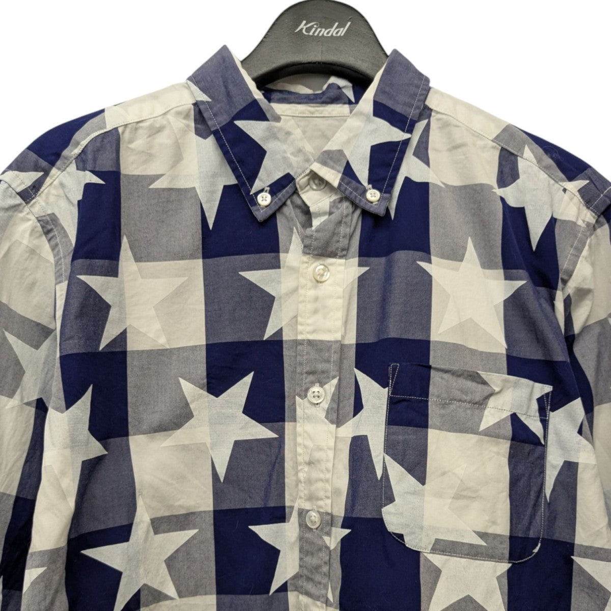 SOPHNET．(ソフネット) star gingham check shirt星柄ボタン