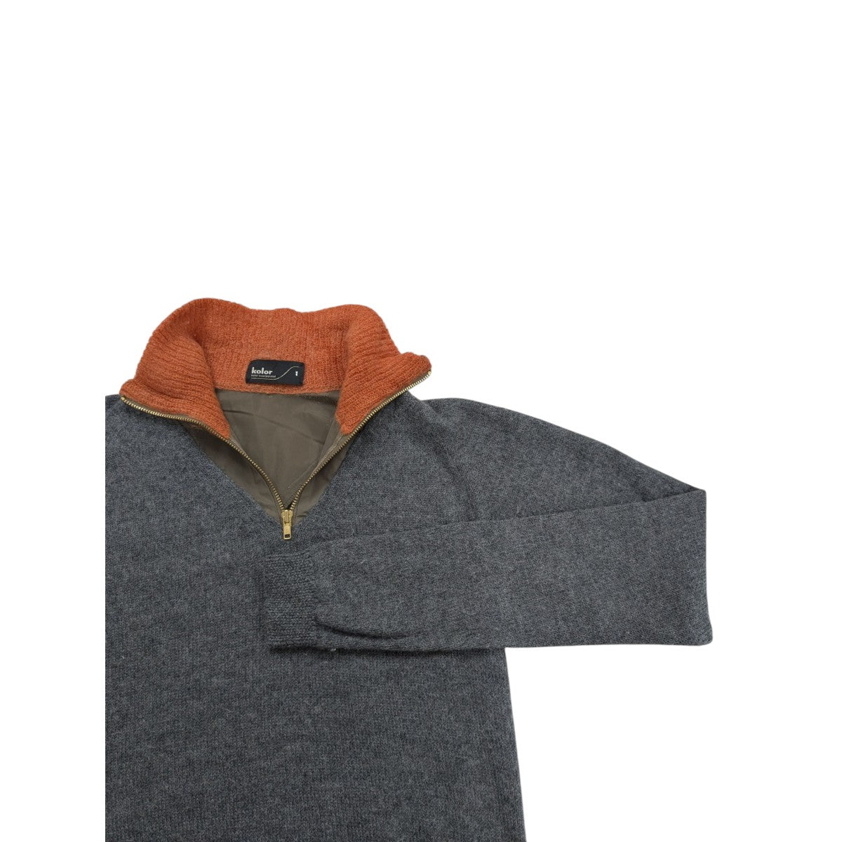 Kolor BEACON ウール モヘヤ切り替えハイネックハーフジップニット KOLOR(カラー) アルパカウールモヘアハーフジップハイネックニット