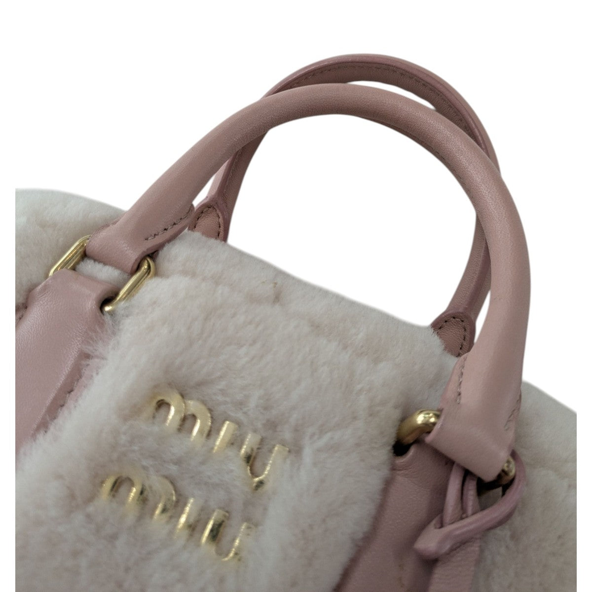 MIU MIU(ミュウミュウ) シアリングハンドバッグ ピンク|【公式 MIU MIU(ミュウミュウ) シアリングハンドバッグ ピンク|【公式