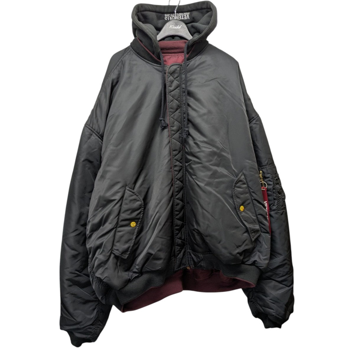 VETEMENTS×ALPHA INDUSTRIES 18SSReversible Hooded Bomber Jacket