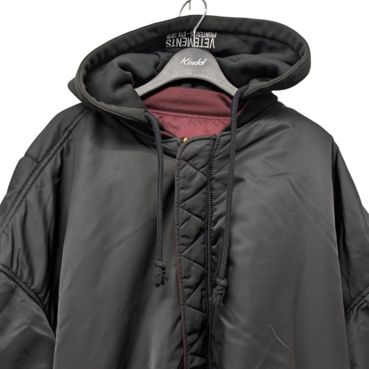 VETEMENTS×ALPHA INDUSTRIES 18SSReversible Hooded Bomber Jacket