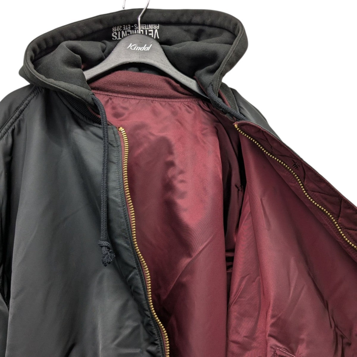 VETEMENTS×ALPHA INDUSTRIES 18SSReversible Hooded Bomber Jacket