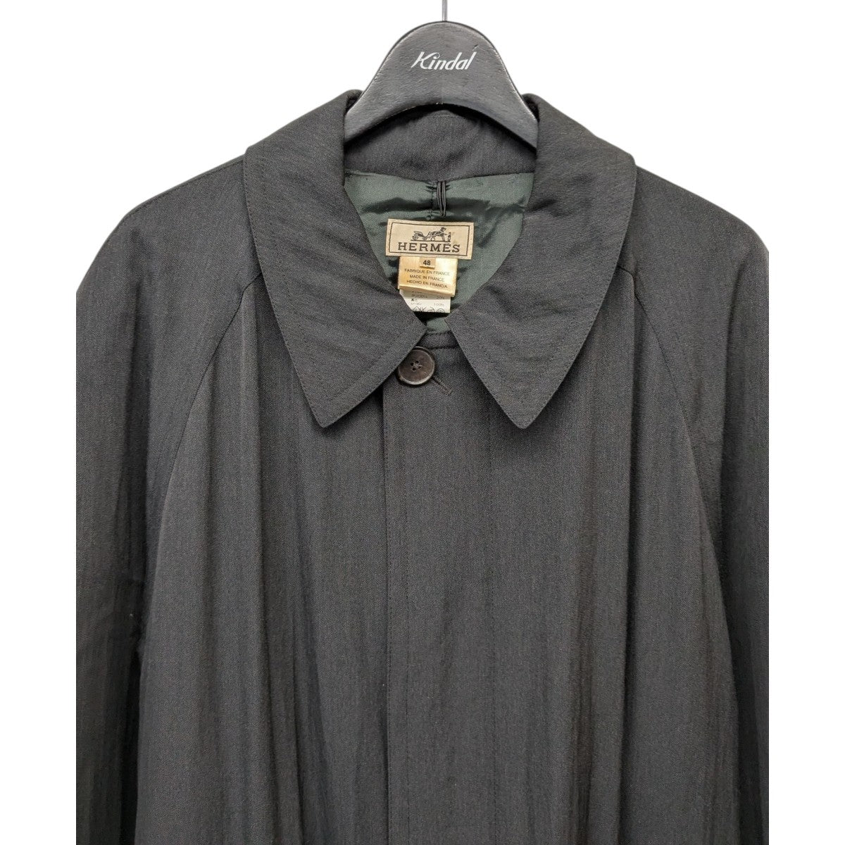 HERMES(エルメス) ステンカラーコート チャコールグレー サイズ 48