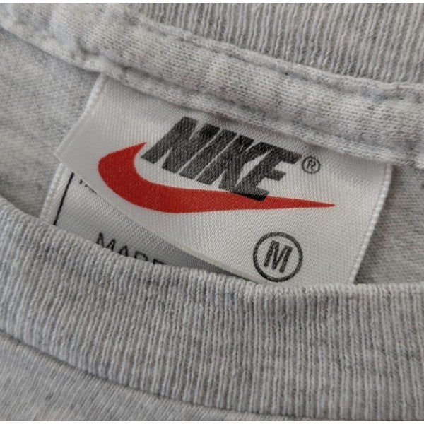 【Y】90s NIKE 銀タグ ロングスリーブTシャツ グレー 90s NIKE S/S Tシャツ 銀タグ USA製 Size M プリントTシャツ