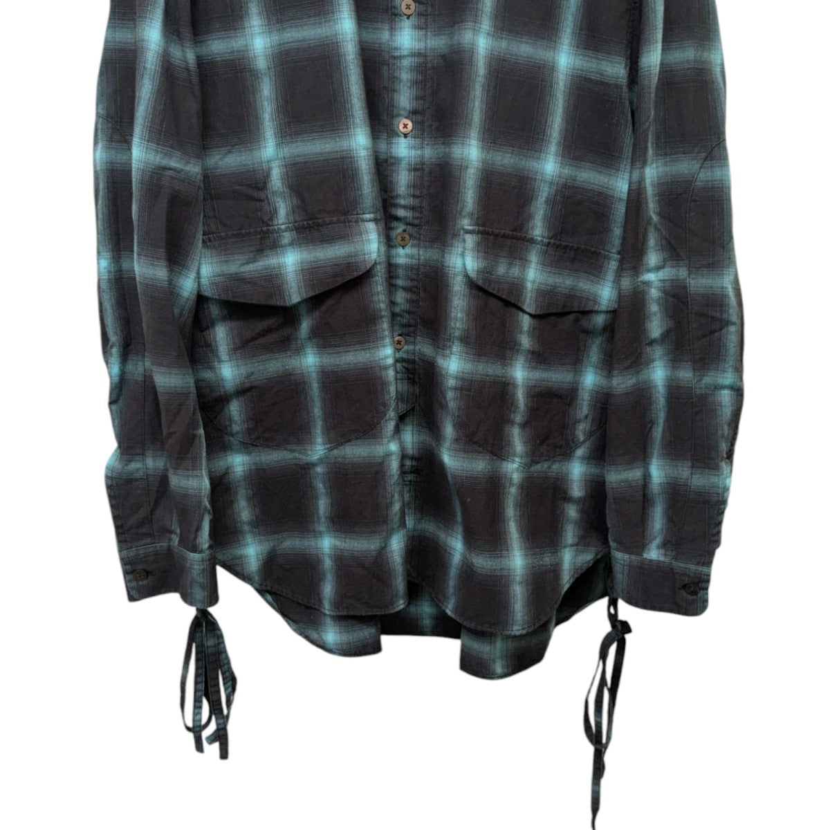 20SSOMBRE ROUND FRONT SHIRTオンブレチェックシャツ20SSSH02