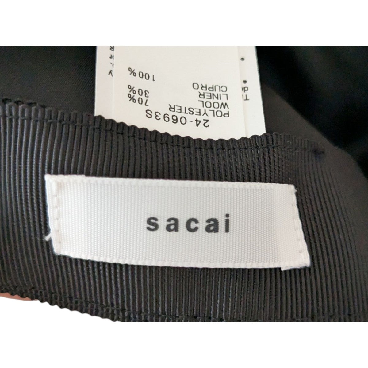 sacai s Cap SuitingSロゴキャップ24-0693S 古着・中古-5枚目のアイテム画像