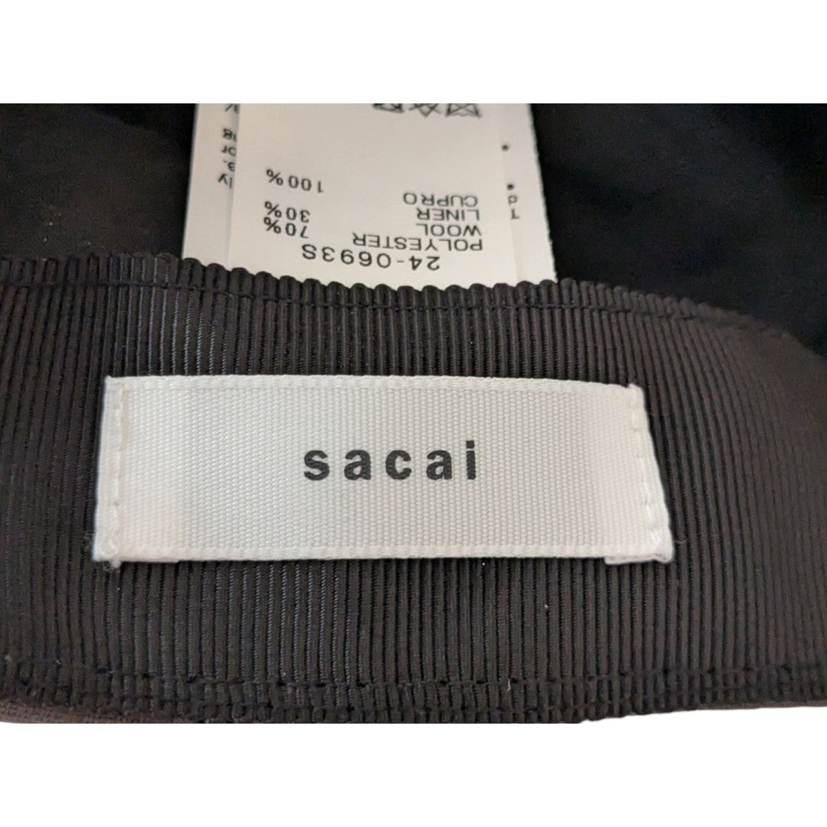 sacai s Cap SuitingSロゴキャップ24-0693S 古着・中古-6枚目のアイテム画像