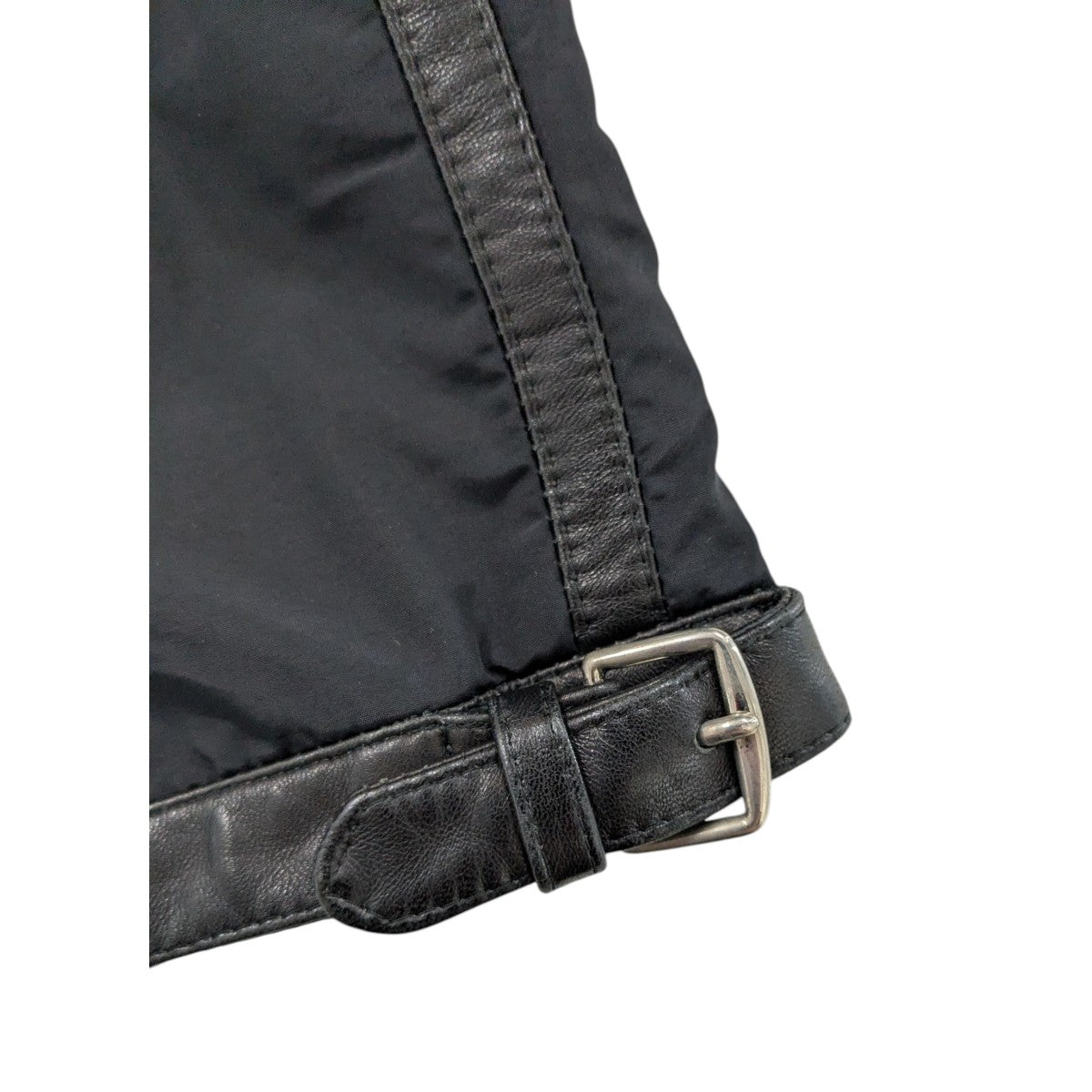 HERMES(エルメス) ナイロン×レザーZIP UPジャケット ブラック サイズ