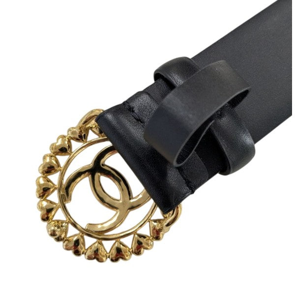 シャネル CHANEL ベルト ココマーク バックル ブラック 大きめ 可愛い CHANEL - シャネル ココマーク レディースベルト エナメル