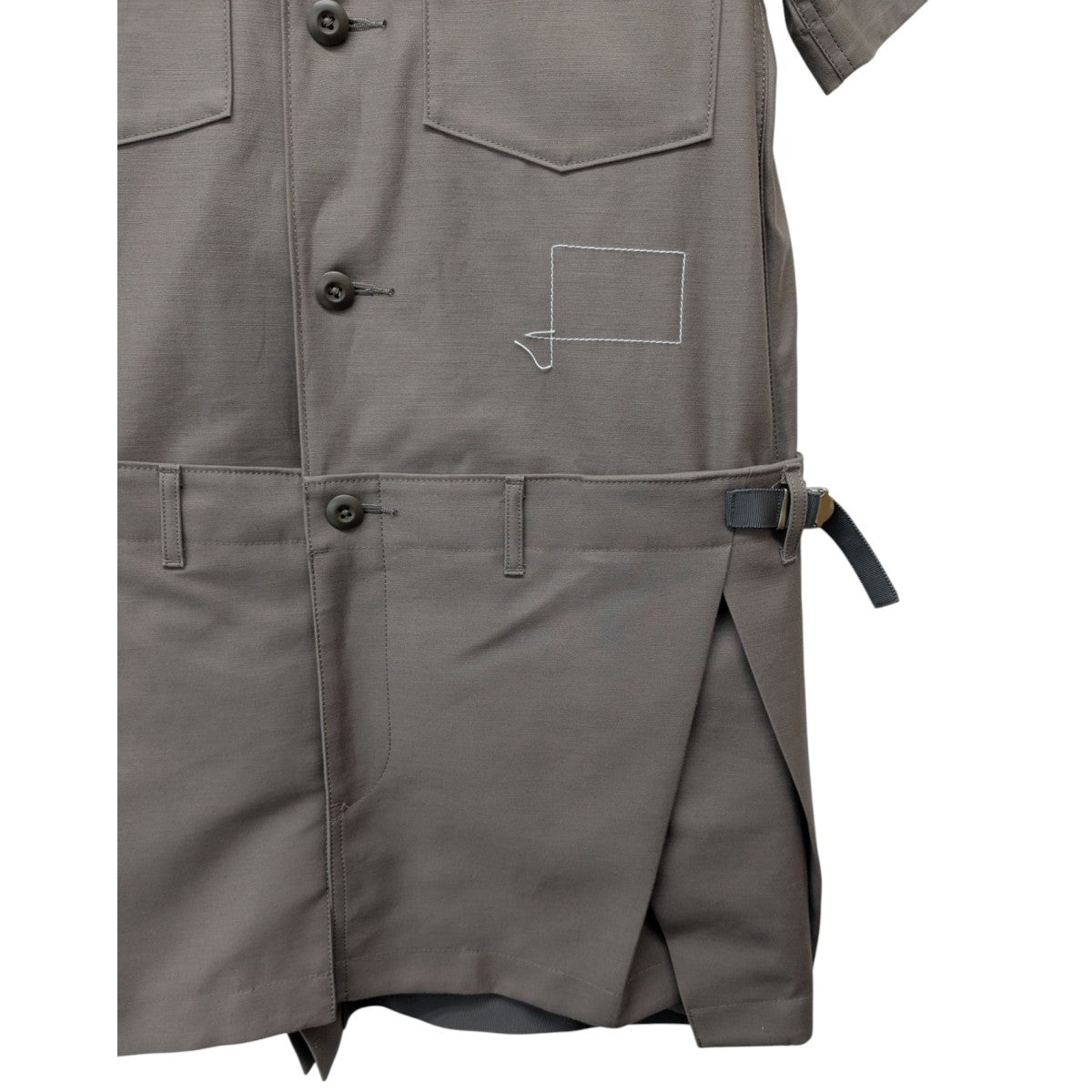 sacai×WTAPS 25SS「Cotton Back Satin Dress」コットンバックサテンドレス 古着・中古-4枚目のアイテム画像