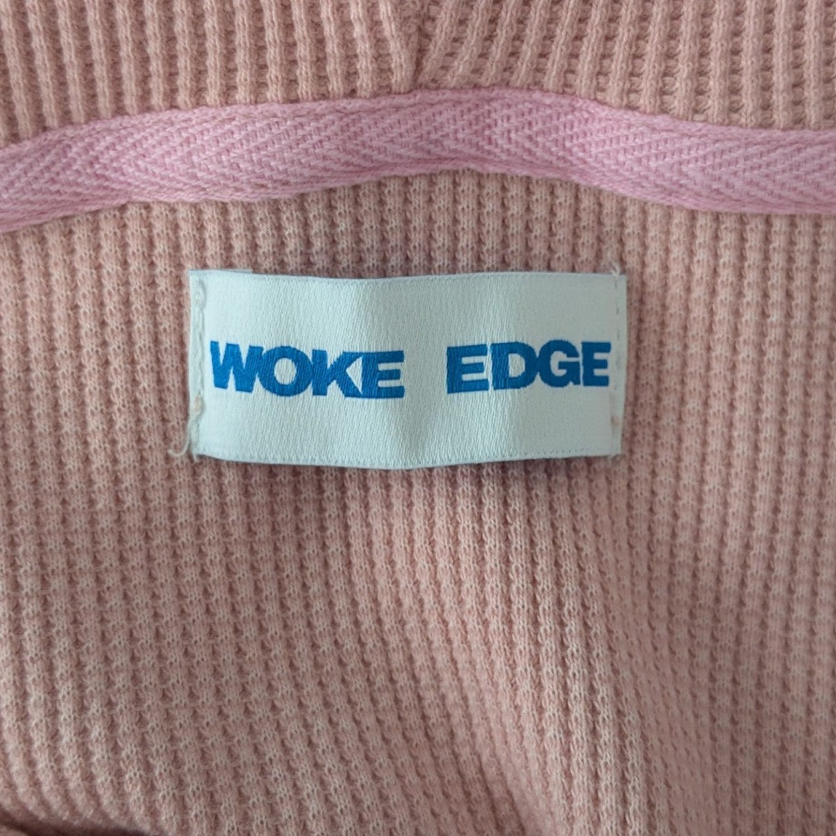 WOKE EDGE Washed Thermal Zip HoodieサーマルZIP UPパーカー 古着・中古-5枚目のアイテム画像