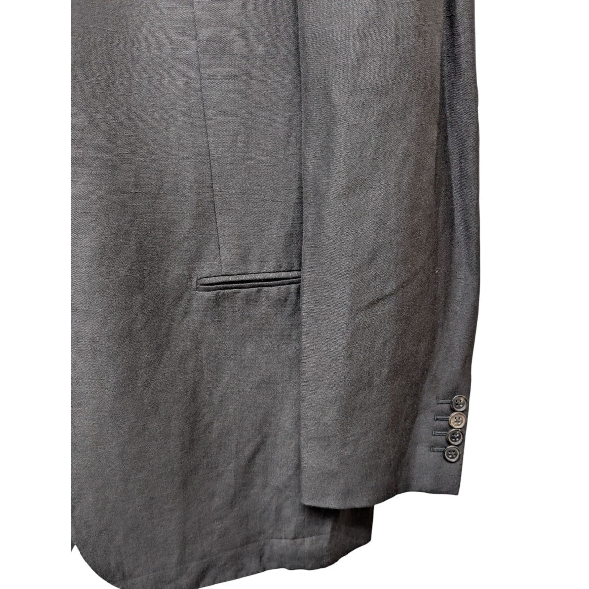 HERMES(エルメス) リネン混ノッチドラペル2Bジャケット ブラック