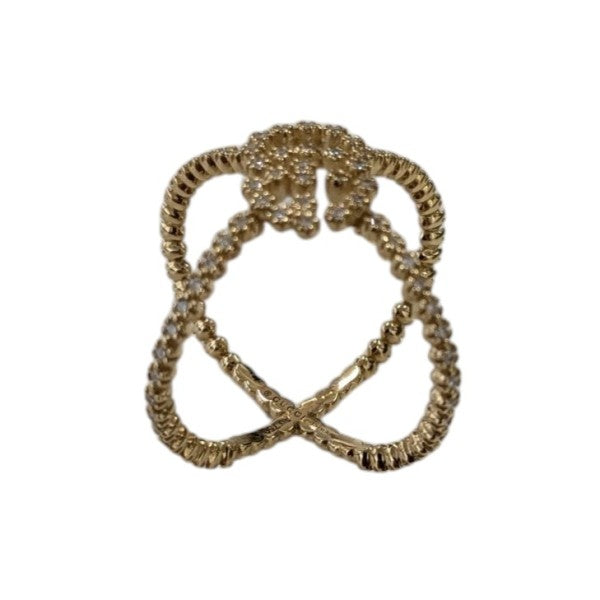 GUCCI GG ランニング X ダイヤモンド リング18Kイエローゴールド GUCCI グッチ リング 指輪 GGランニング ダイヤモンド Xリング