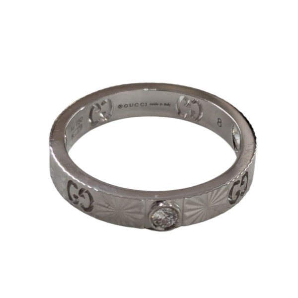 GUCCI グッチ アイコン ダイヤモンド 18金 K18 pg リング 9号 GUCCI グッチ アイコン ダイヤモンド 18金 K18 pg リング 9号