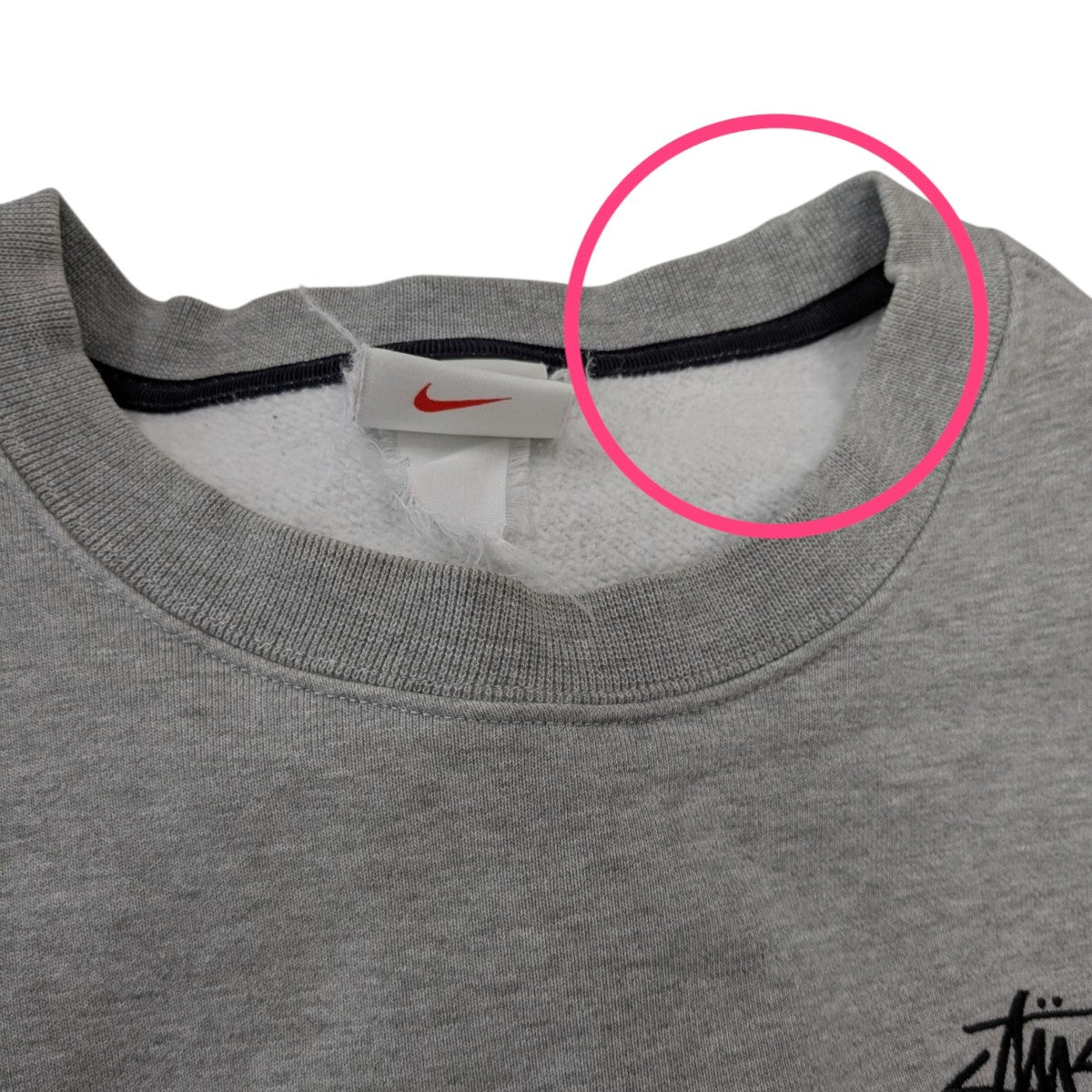 stussy×NIKE Fleece Crew Sweatshirtロゴ刺繍スウェット
