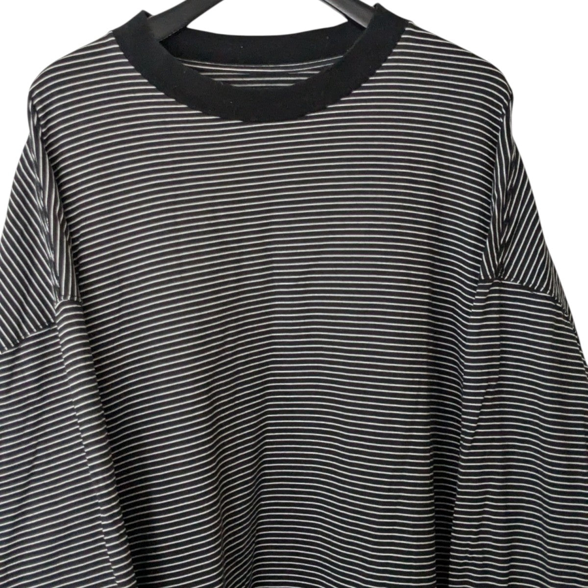 is-ness ネイビー ブラウン バルーン　ボーダー　ロングT サイズL is-ness BALLOON BORDER T-SHIRT | MAROON