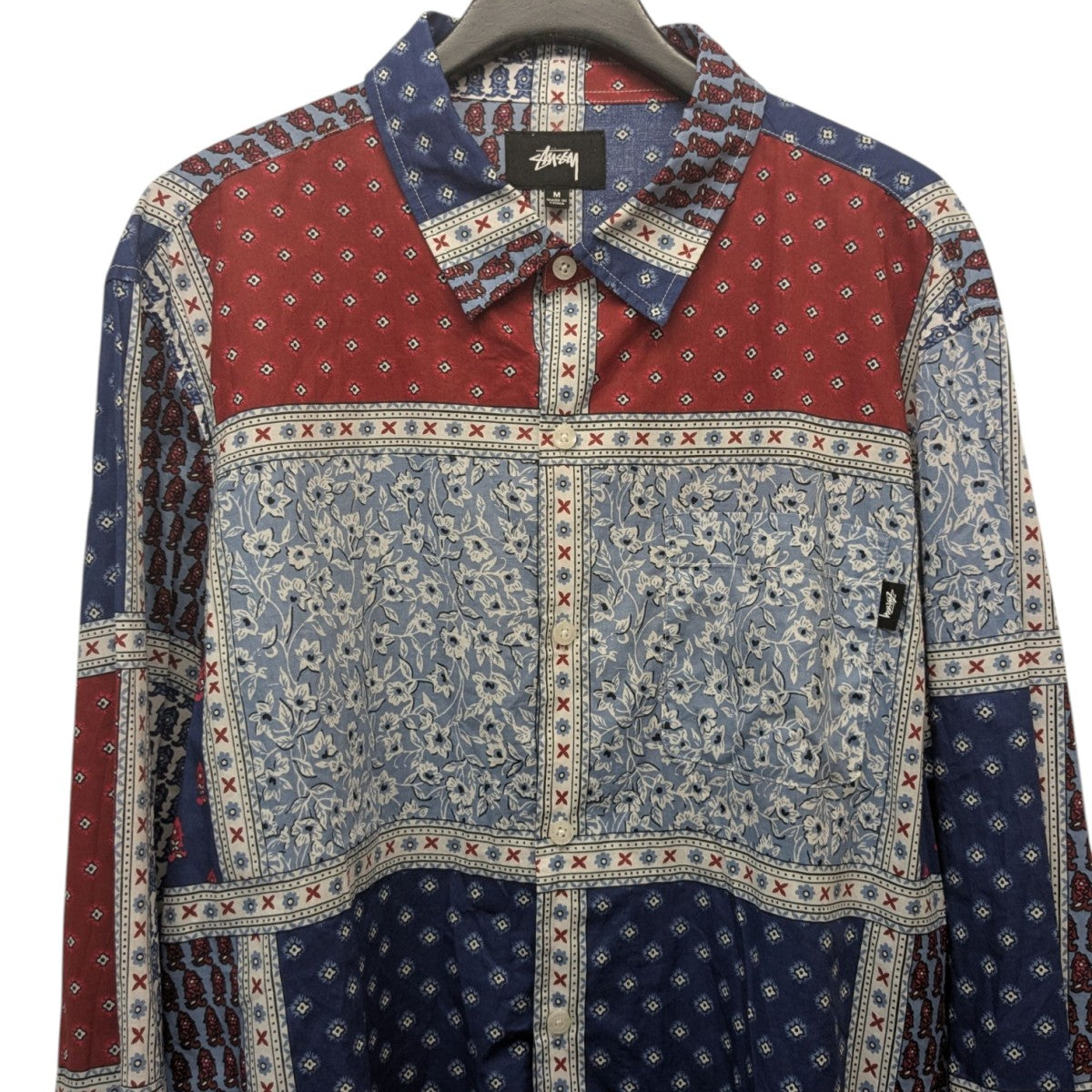 stussy(ステューシー) Paisley Patchwork L S Shirtペイズリー