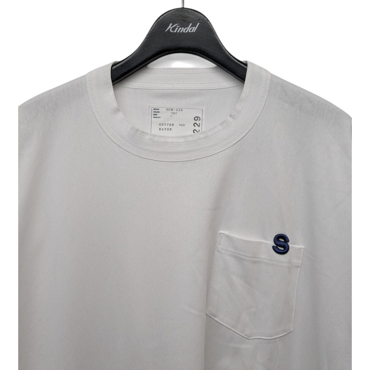 sacai ホワイト Tシャツ コットン100% sacai(サカイ) 「s Cotton Jersey T-Shirt」SコットンジャージT